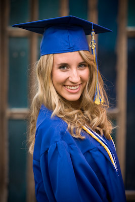 Emily in cap and gown