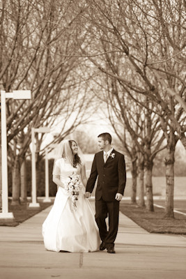 Janeen and Brent under the trees