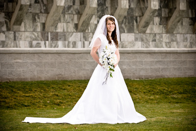 Janeen on the temple grounds